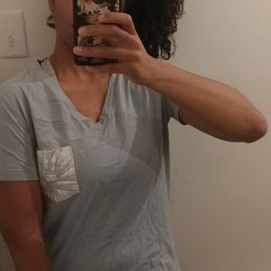 Pink Victorias Secret Sage Pocket Tee Sz S